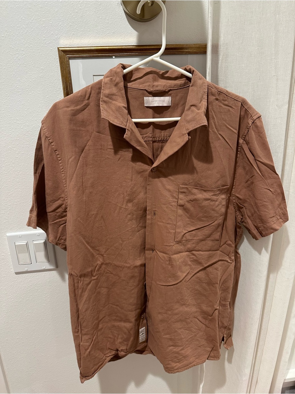 Lucky Brand Men's Short-Sleeve Button-Down Shirt in Rust